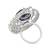 I jewels stylish latest fashion blue stone dazzling cubic zirconia embellihsed brass adjustable finger ring