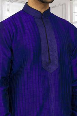 Men's blue embroidered kurta patiala 4