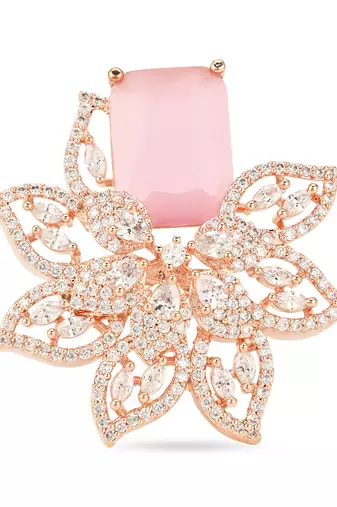 stylish latest fashionable design floral cz american diamond adjustable finger rings