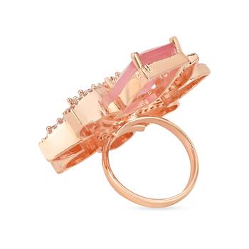 stylish latest fashionable design floral cz american diamond adjustable finger rings 4