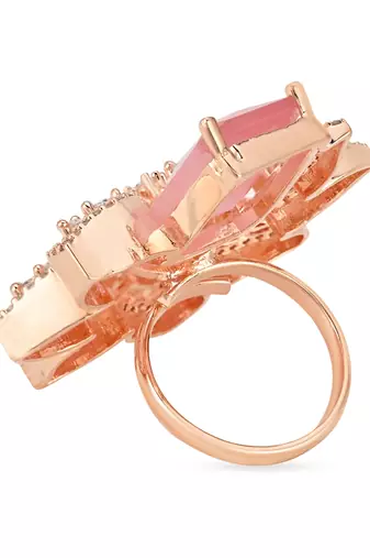 stylish latest fashionable design floral cz american diamond adjustable finger rings