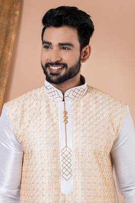 Embroidery Work Kurta Pyjama Set 4