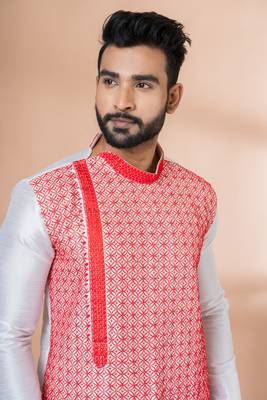 Embroidery Work Kurta Pyjama Set 4