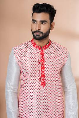 Embroidery Work Kurta Pyjama Set 4
