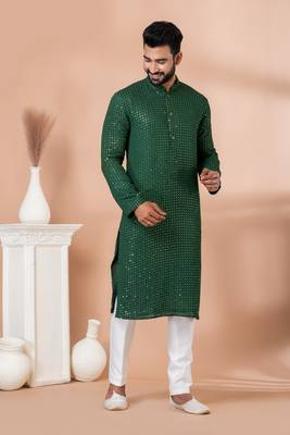 Embroidery Work Kurta Pyjama Set 1
