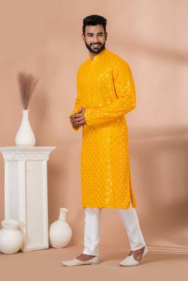 Embroidery Work Kurta Pyjama Set 1