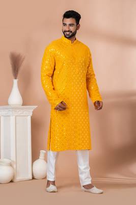 Embroidery Work Kurta Pyjama Set 2