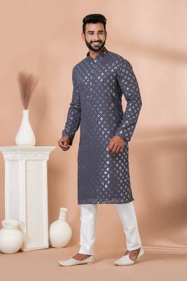 Embroidery Work Kurta Pyjama Set 1