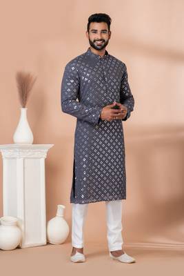 Embroidery Work Kurta Pyjama Set 2
