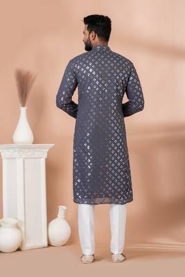 Embroidery Work Kurta Pyjama Set 3