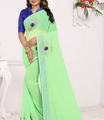 Pista Siroski Stone Work Georgette Saree
