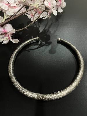 Indian oxidized hasli and anklet combo silver plated anklet with hasali german silver indian jewelry for women 3