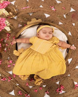 Varsha yellow angrakha dress 1