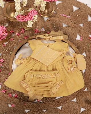 Varsha yellow angrakha dress 2