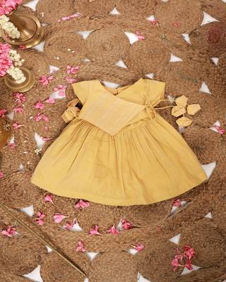 Varsha yellow angrakha dress 4