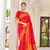 Red Kalandi Silk bland golden border banarasi style saree with Blouse