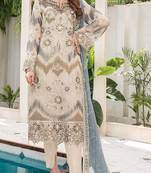 Off white heavy georgette embroidery pakistani suits