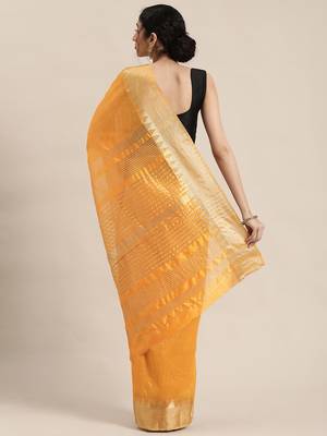Riva enterprise women's assam silk with golden broad border party wear saree 2