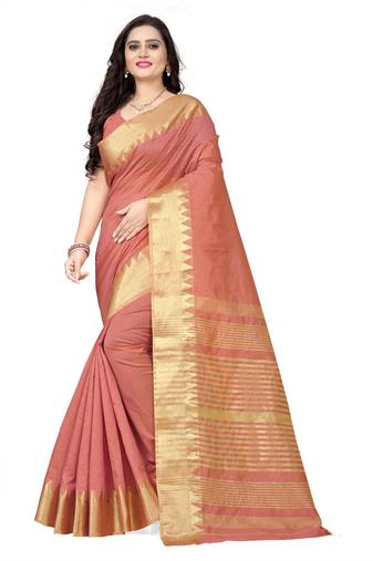 Riva Enterprise Women'S Assam Silk With Golden Broad Border Party Wear Saree