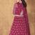 Dark magenta color premium silk embroidered partywear dress