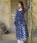 Lily blue georgette kurta with palazzo