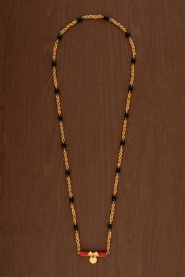 Golden and black beads mushti mangalsutra one gram gold 2