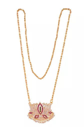 Lotus pendant necklace one gram gold