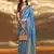 Cobalt Blue Colour Satin Silk Blend Zari Woven Saree With Blouse