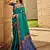 Teal Blue Color Handloom Silk Blend Patola Print Saree With Blouse
