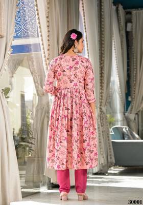 Light Pink Designer Stylish Rubi Silk Stitched Kurta, Pant and Dupatta set 4