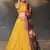  yellow sequins georgette haldi lehenga set choli with dupatta