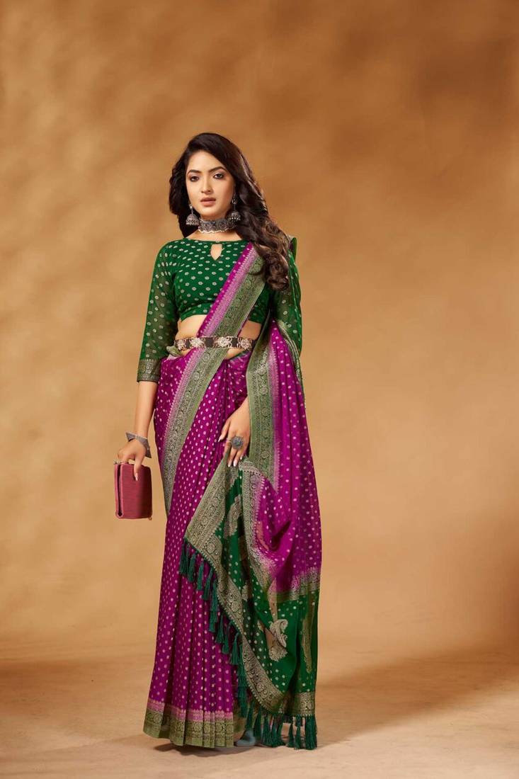 Green Rapier Pure Georgette Saree