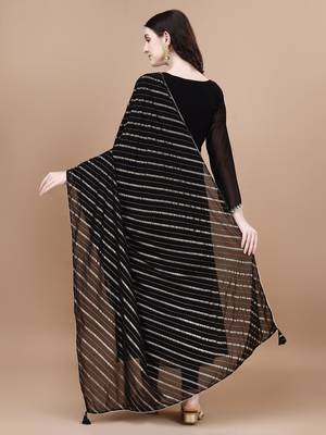 Black color lace work georgette anarkali kurti 2