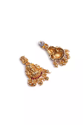 Gold plated sleek classy peacock chowker necklae set