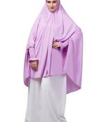 nazneen stretchable jersey jilbab khimar hijab with smoking sleeves – purple