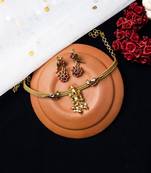 Gold plated tripuati temple chowker set