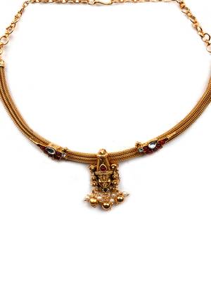 Gold plated tripuati temple chowker set 5