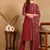 women red silk blend embroidered straight kurta pant with dupatta
