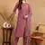 women pink silk blend embroidered straight kurta pant with dupatta
