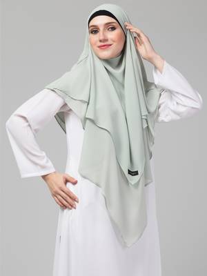 Nazneen Triangle tow layers tie at back Ready to wear Hijab cum Naqab 3