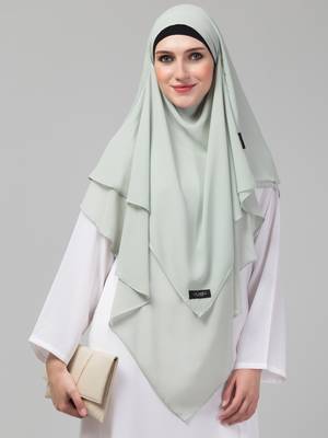 Nazneen Triangle tow layers tie at back Ready to wear Hijab cum Naqab 4