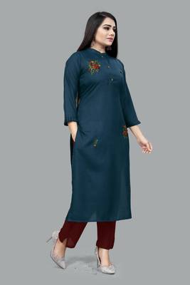 Blue Cotton Kurti 2
