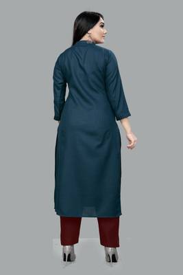 Blue Cotton Kurti 3