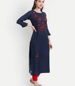 Royal Blue Cotton Kurti