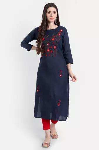 Royal Blue Cotton Kurti