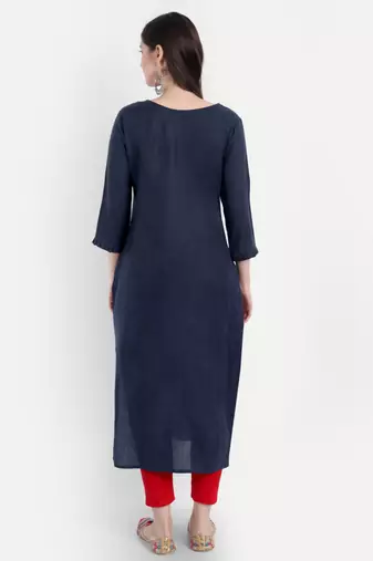 Royal Blue Cotton Kurti