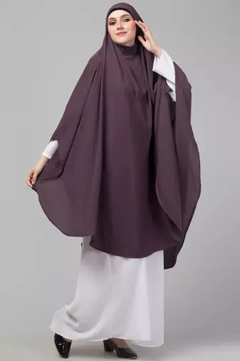 Nazneen Ready to Wear tie at back  with Naqab instant Khimer Prayer hijab For Hajj and Umrah