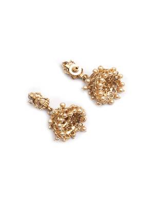 Gold plated laxmi white hydra beads choker set 4