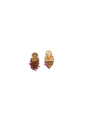 Exquisite red hydra beads laxmi temple necklace set 5