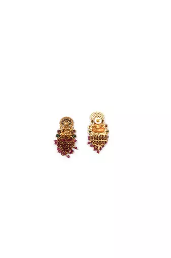 Exquisite red hydra beads laxmi temple necklace set